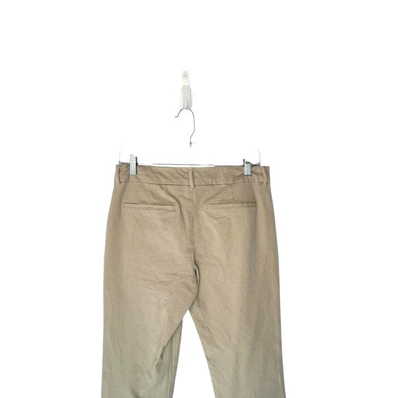 Old Navy Tan Khaki Office Secret Slim Pocket Straight Leg Pixie‎ Pants Size 8 - Picture 7 of 10